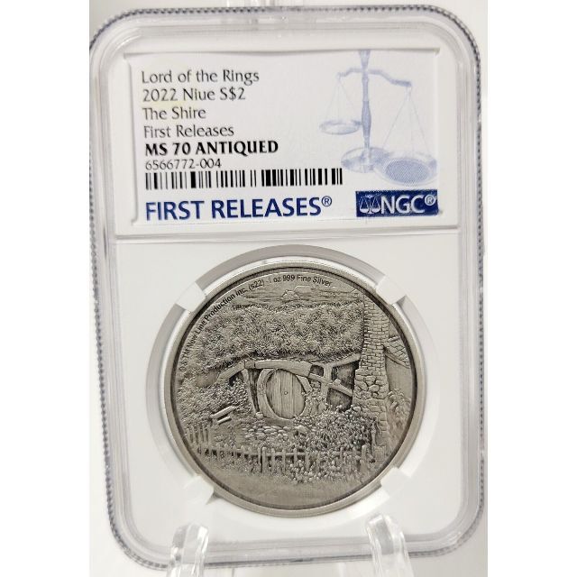 貨幣2022年 ロード・オブ・ザ・リング 1オンス銀貨 NGC  FR MS70