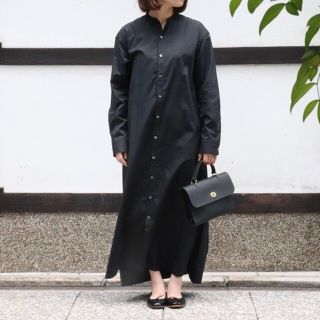 コモリ(COMOLI)のPHLANNÈL SOL  Stand Collar Shirt Dress(ロングワンピース/マキシワンピース)