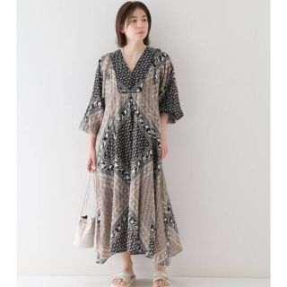 ジャーナルスタンダードレリューム(JOURNAL STANDARD relume)のサラマリカ CTN BLOCK PATTERN DRESS(ロングワンピース/マキシワンピース)