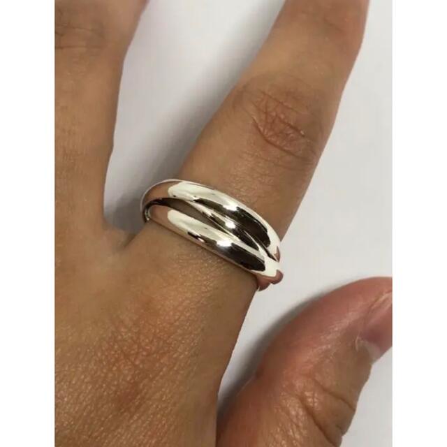 三連リング シルバー925 スターリング銀　シンプル　指輪　高純度　ぶl⑦22号 メンズのアクセサリー(リング(指輪))の商品写真