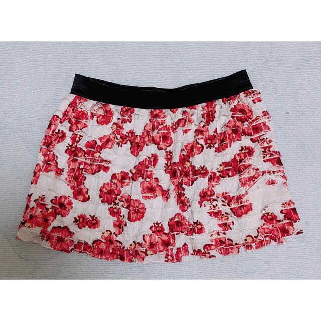 BACK NUMBER(バックナンバー)のBACK NUMBER　バックナンバー　花柄　ペチパン付　フリル　スカート　M レディースのスカート(ミニスカート)の商品写真