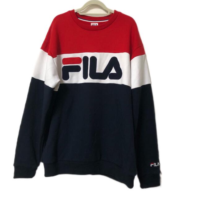 FILA(フィラ)のフィラ スエット トリコロール サイズM   レディースのトップス(トレーナー/スウェット)の商品写真