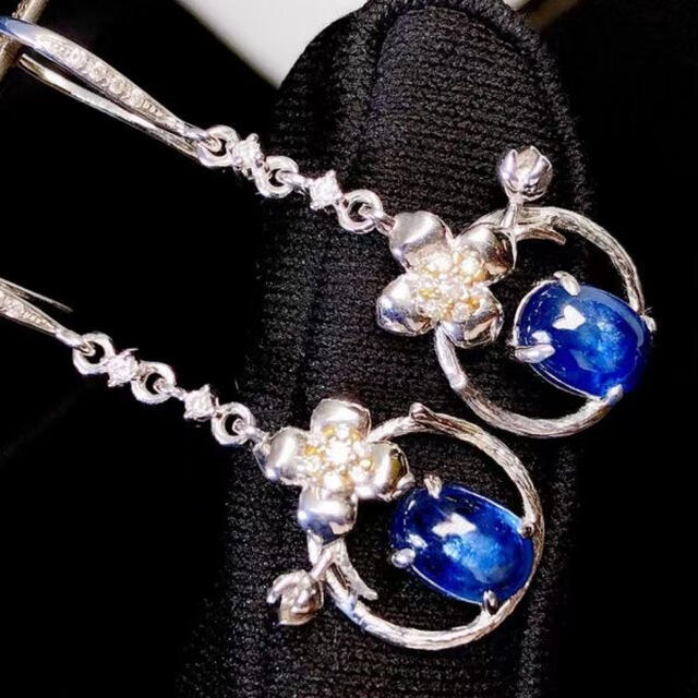 魅力の 天然ブルーサファイア ダイヤ ¥ k18 ピアス2.52ct ピアス - www