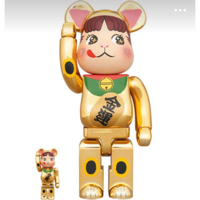 BE@RBRICK 招き猫 ペコちゃん 金運 金メッキ 100％ & 400％