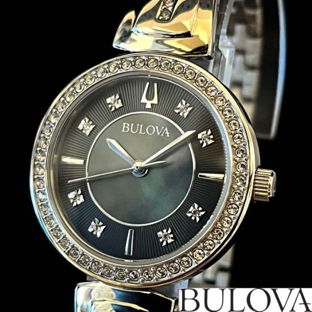 美品✨BULOVA ブローバ カットガラス 新品ベルト✨オメガ トゥモローランド