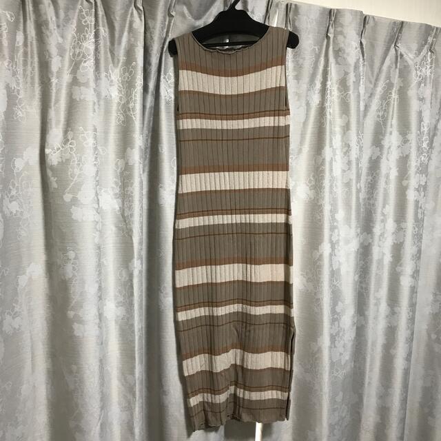 Cotton Striped Ribbed Knit Dress