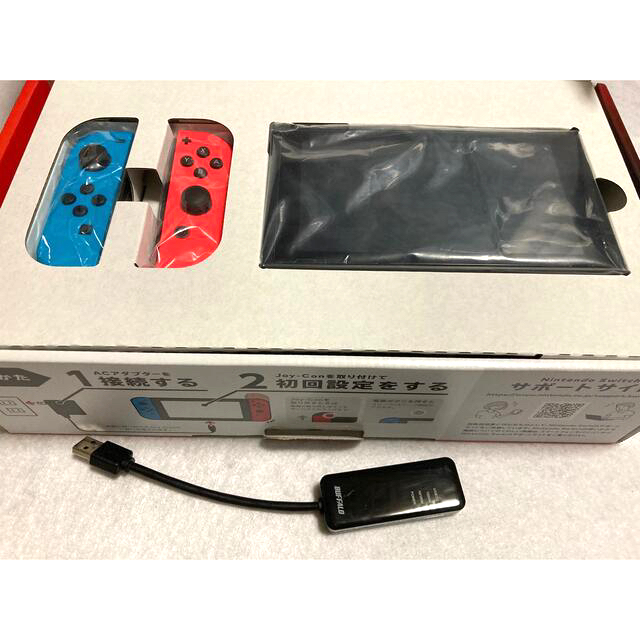 Switch本体ネオン　バッテリー強化型　フィルム付