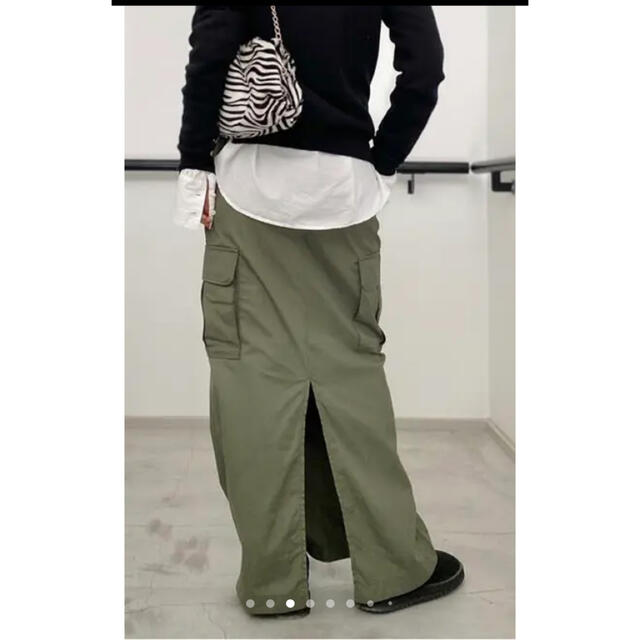 L'Appartement DEUXIEME CLASSE(アパルトモンドゥーズィエムクラス)のアパルトモン別注 CIOTA カーゴスカート34 レディースのスカート(ロングスカート)の商品写真
