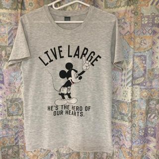 ディズニー(Disney)の☆Mickey Mouse☆Tシャツ☆LIVE LARGE☆美品☆白黒カラー☆☆(Tシャツ(半袖/袖なし))