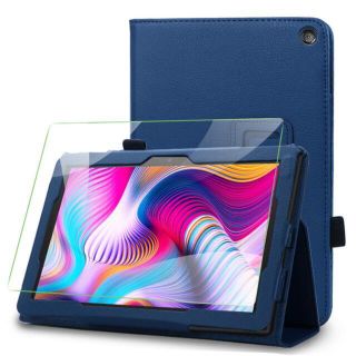 FireHD10/Fire HD10Plusケースガラスフィルムセット（ブルー）(タブレット)