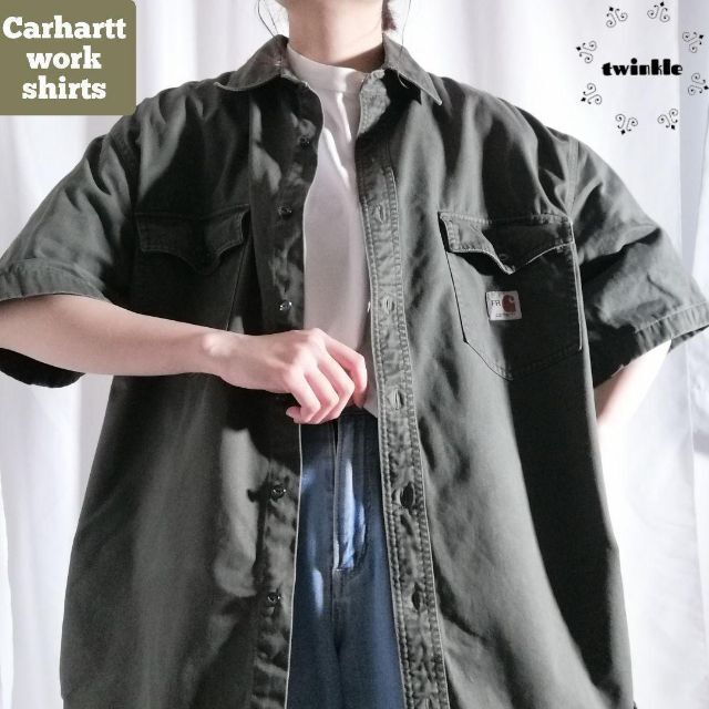 は自分にプチご褒美を carhartt S1436 古着 ダブルポケット厚手半袖ワークシャツ Carharttカーハート - シャツ