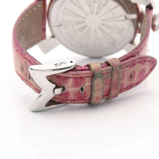 GaGa MILANO(ガガミラノ)のガガミラノ マヌアーレ スリム 46 メンズ 腕時計 クオーツ ピンク文字盤 メンズの時計(腕時計(デジタル))の商品写真