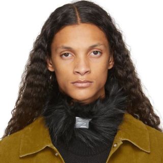 リックオウエンス(Rick Owens)の新品We11doneファーネックレザーバンド(ネックレス)