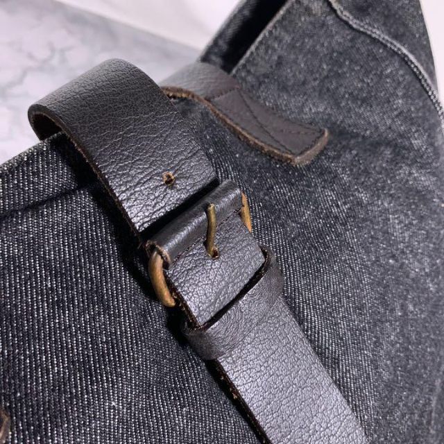 GAP - OLD GAP オールドギャップ ブラックデニム 本革 トート GAP - OLD GAP オールドギャップ ブラックデニム 本革 トート