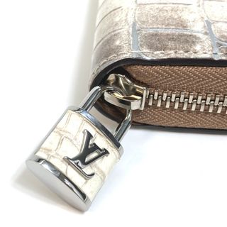 極美品▼LOUIS VUITTON ルイヴィトン N99305 カデナ ジッピーウォレット サハラ クロコダイルレザー 長財布 白×茶 仏製 箱・袋付き