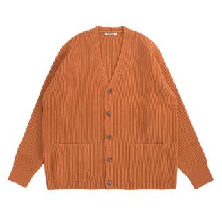 オーラリー(AURALEE)のSUPER FINE WOOL RIB KNIT BIG CARDIGAN(カーディガン)