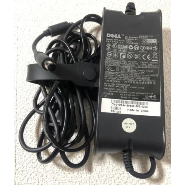 DELL(デル)の☆送料込☆中古純正デルDELLのACアダプター19.5V 4.62A スマホ/家電/カメラのPC/タブレット(PC周辺機器)の商品写真