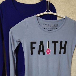 セシルマクビー(CECIL McBEE)の[値下げ]CECIL McBEE ②枚セット 長袖ロングTシャツ(Tシャツ(長袖/七分))