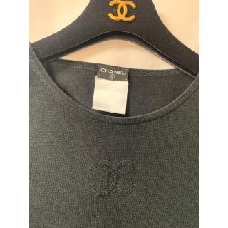 シャネル(CHANEL)のシャネル CHANEL トップス Tシャツ ニット コットン ココマーク(Tシャツ(半袖/袖なし))