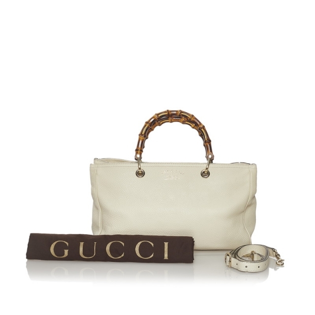 Gucci - 美品 グッチ バンブー ハンドバッグ ショルダーバッグ 2WAY 【公式通販】 GUCCI グッチ 美品 ショルダー付き ハンドバッグ レザー ハンドバッグ