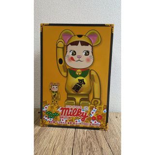 ベアブリック(BE@RBRICK)のbe@rbrick 招き猫 ペコちゃん 金運 金メッキ 100% & 400%(その他)