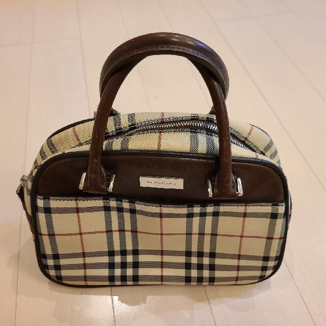 BURBERRY - 【バーバリー】ノバチェック　ロゴプレート　ハンドバッグ　アンティーク　ヴィンテー