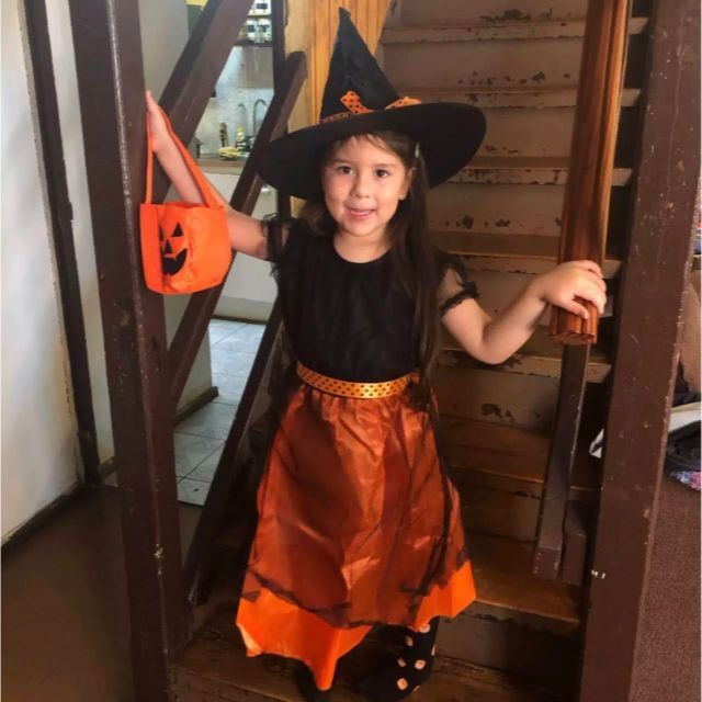 ハロウィン コスプレ ワンピース 子供 キッズ 魔女 とんがり帽子 仮装 衣装