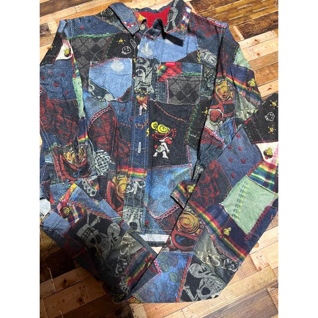 新品 ヒステリックミニ ポップドック パッチワーク 長袖 Tシャツ ブラック