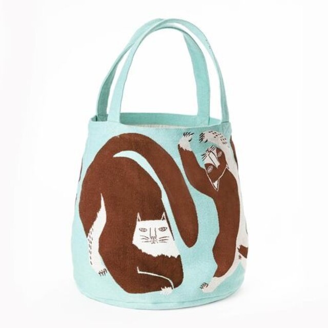 FELISSIMO(フェリシモ)のmoritaMiW　コットン　猫の織り柄 厚手バッグ レディースのバッグ(トートバッグ)の商品写真