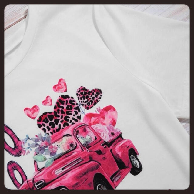 🉐値下げ🉐【5L】ハート&豹柄プリント*半袖Tシャツ*大きいサイズ*レディース 🉐値下げ🉐【5L】ハート&豹柄プリント*半袖Tシャツ*大きいサイズ*レディース