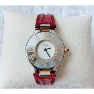 Cartier マスト21 腕時計　ルビー　美品カルティエ純正Dバックル