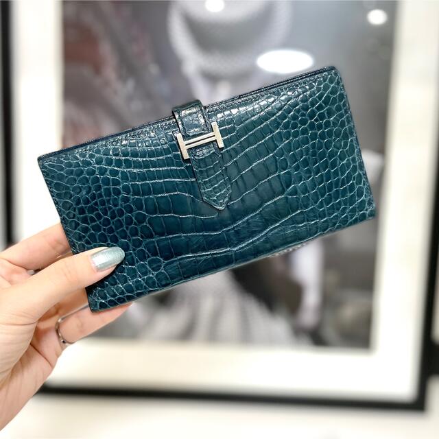 好評超激得 Hermes 長財布 ベアン ブルーの通販 by KS shop