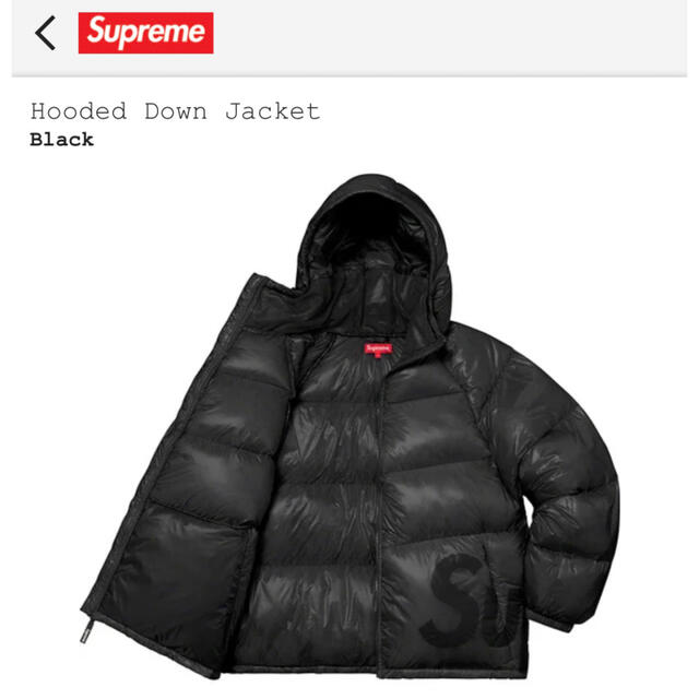 supreme Hooded Down Jacket S ブラック