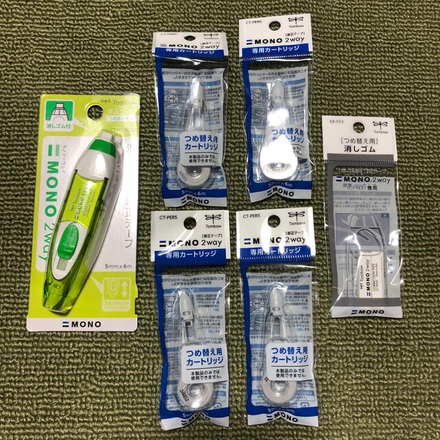 トンボ鉛筆(トンボエンピツ)の○新品〒トンボ 修正テープ モノ2way つめ替えタイプ 本体、詰め替えおまとめ インテリア/住まい/日用品の文房具(消しゴム/修正テープ)の商品写真