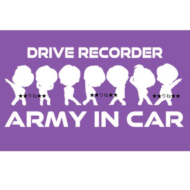 防弾少年団(BTS)(ボウダンショウネンダン)のBTSカッティングステッカードライブレコーダー/army in car 自動車/バイクのバイク(ステッカー)の商品写真