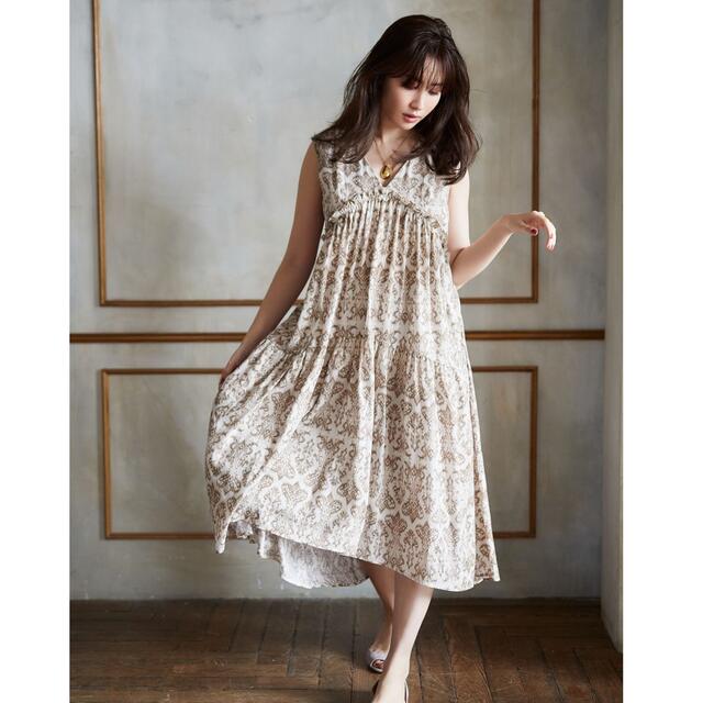 herliptoDamask Cotton Midi Dress レディースのワンピース(ひざ丈ワンピース)の商品写真