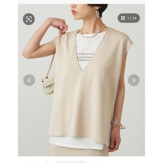 ラウンジドレス(Loungedress)のラウンジドレス■ポンチVフレンチカットソー(カットソー(半袖/袖なし))