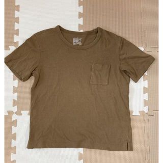 ムジルシリョウヒン(MUJI (無印良品))のTシャツ トップス　半袖　カットソー　無地　ベージュ(Tシャツ(半袖/袖なし))