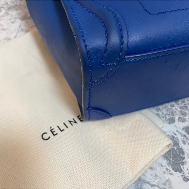 CELINE✩.*˚ ラゲージ ナノ ショッパーショルダーバッグ レザー ブルー