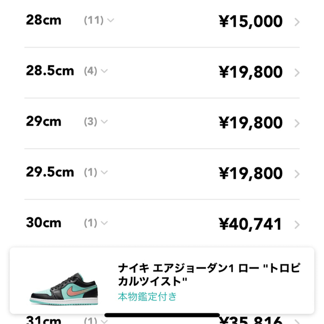 【希少】AIR JORDAN 1 LOW SE'トロピカル ツイスト'30cm