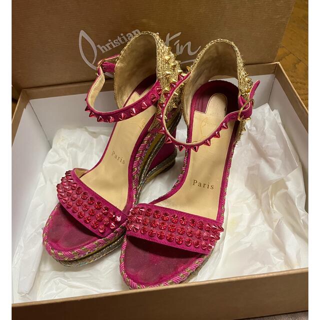 Christian Louboutin(クリスチャンルブタン)の週末限定　クリスチャンルブタン　MADMONICA ピンク　サンダル レディースの靴/シューズ(サンダル)の商品写真