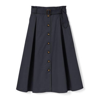 グレイル(GRL)の値下げ♡GRL ベルト付タックトレンチデザインスカート ネイビー 人気 SALE(ロングスカート)