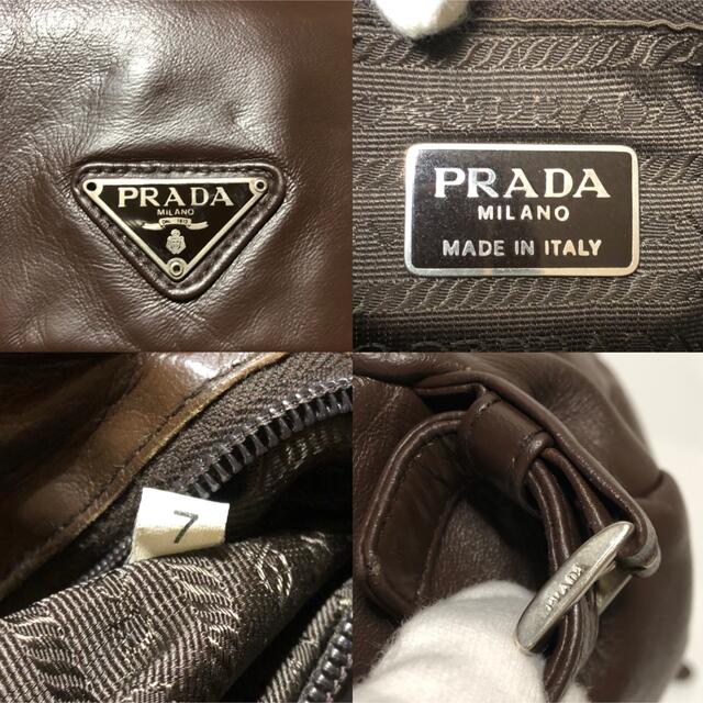 【美品】PRADA プラダ　リュックサック　レザー　巾着型　ヴィンテージ