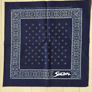 スイサダルテンデンシーズ(SUICIDAL TENDENCIES)の新品  USA製 スーサイダル クロス柄 バンダナ  送料込み  紺(バンダナ/スカーフ)