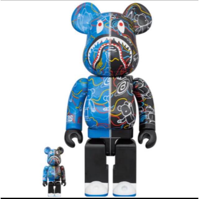 ハンドメイドBE@RBRICK LINE CAMO SHARK 100％ & 400％