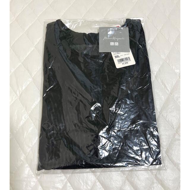 UNIQLO(ユニクロ)のユニクロ　マメクロゴウチ　mame シアークルーネックTシャツ　ブラック　3XL レディースのトップス(Tシャツ(長袖/七分))の商品写真