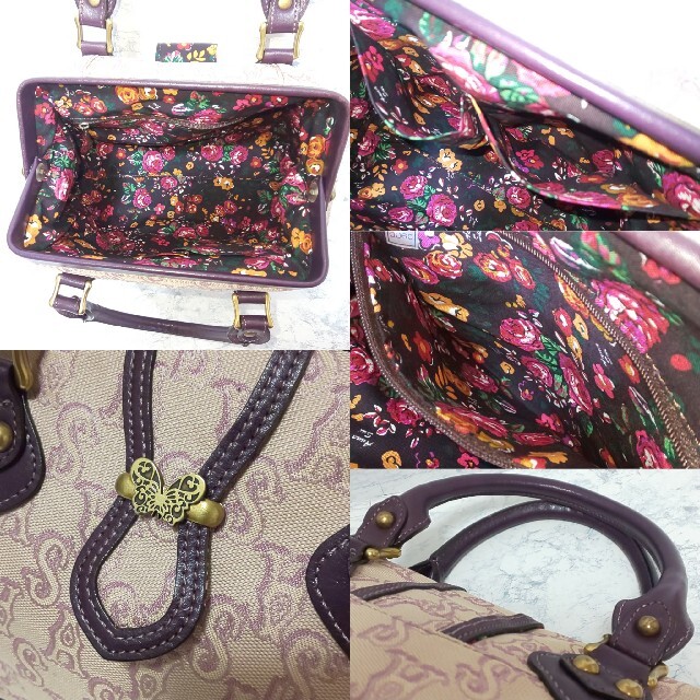 ANNA SUI(アナスイ)の【新品同様/廃盤品】ANNA SUI がま口2wayショルダーバッグ ロゴ総柄 レディースのバッグ(ショルダーバッグ)の商品写真