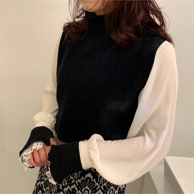 yuki shimane sleeve knit tops