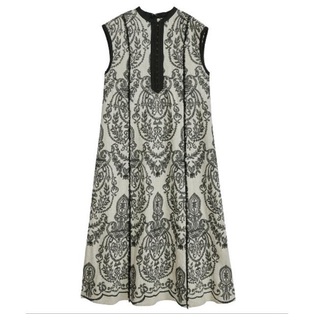 Ameri VINTAGE(アメリヴィンテージ)のらむね様　DAMASK EMBROIDERY LINEN DRESS アメリ レディースのワンピース(ロングワンピース/マキシワンピース)の商品写真