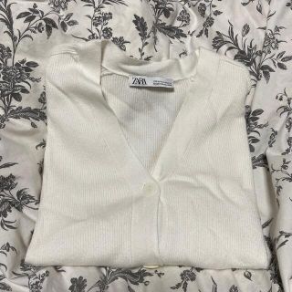 ザラ(ZARA)のZARA white cardigan vintage(カーディガン)